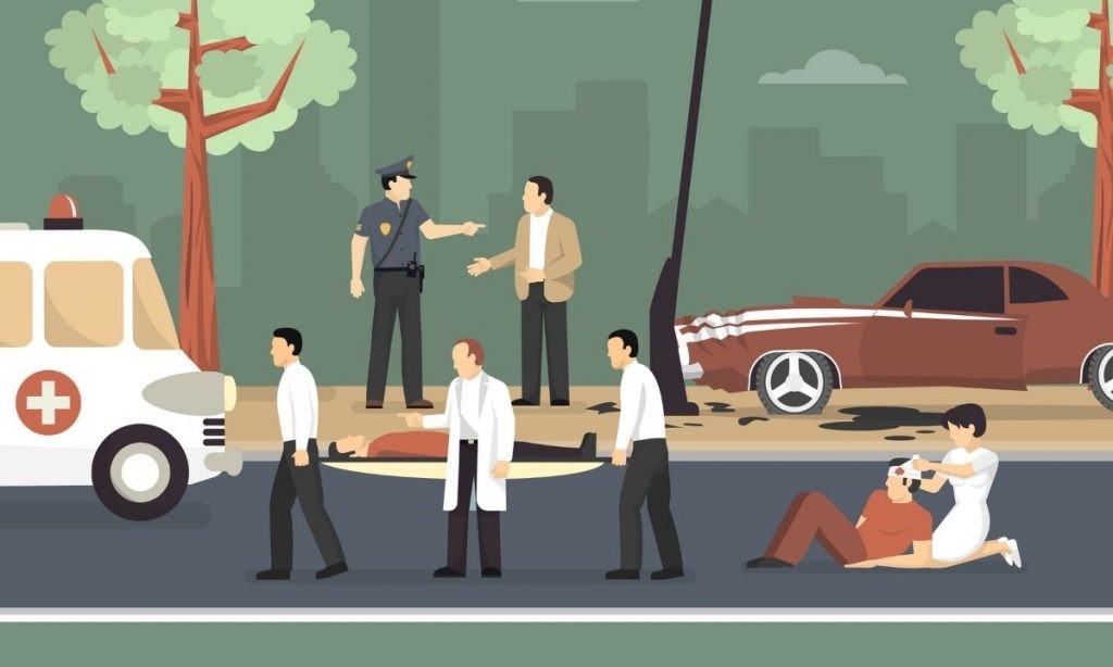A car accident scene