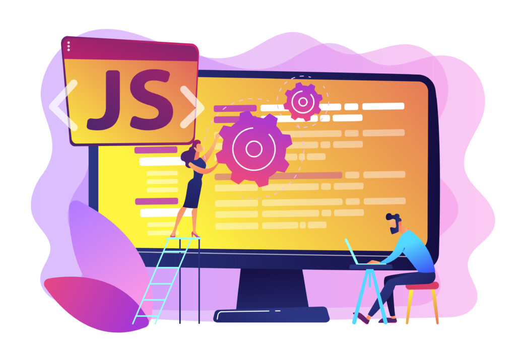 JavaScript concept vector illustration.