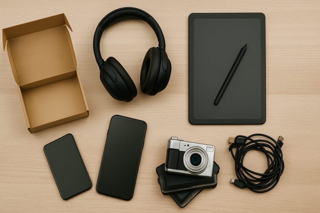 A picture showing popular gadgets for tech minimalists