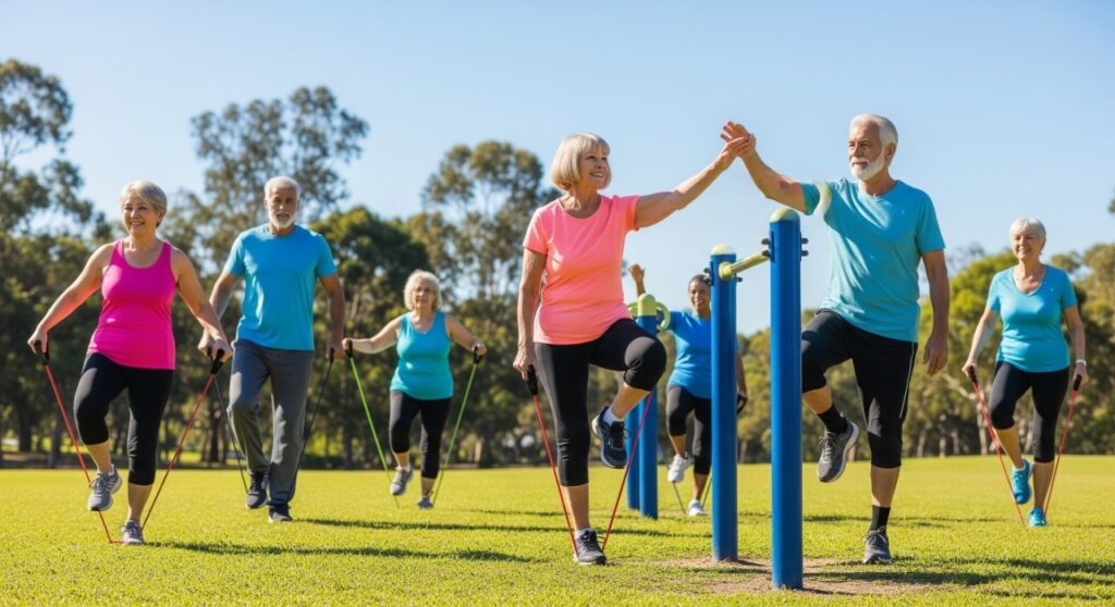 Older men exercising