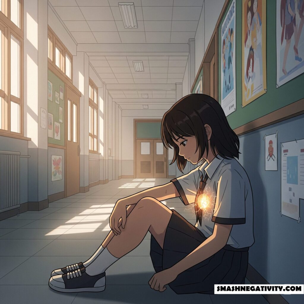 A student lacking confidence